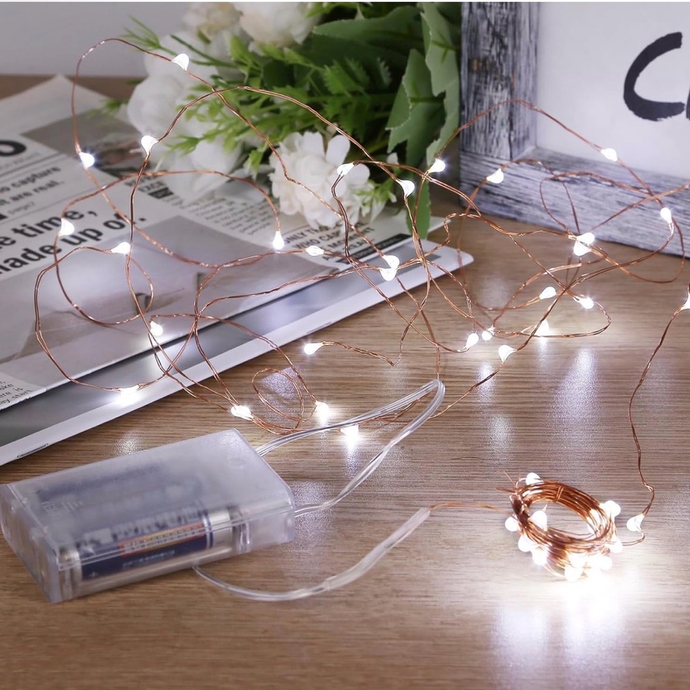 6 PACK COOL WHITE FAIRY LIGHTS - NEW OPEN BOX - 16’